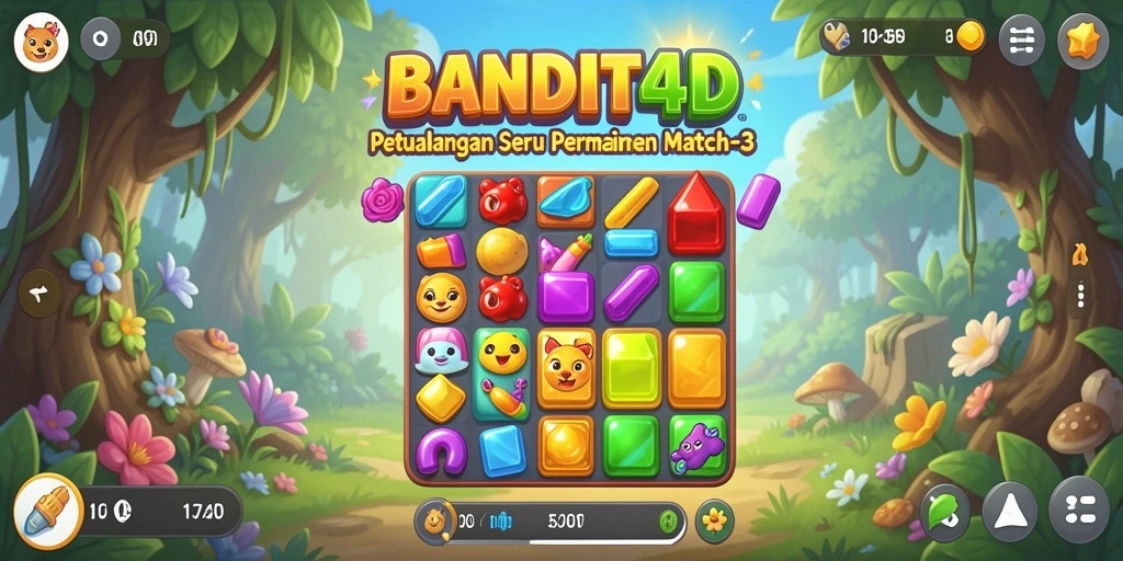 Screenshot gameplay BANDIT4D menampilkan aksi seru mencocokkan objek.