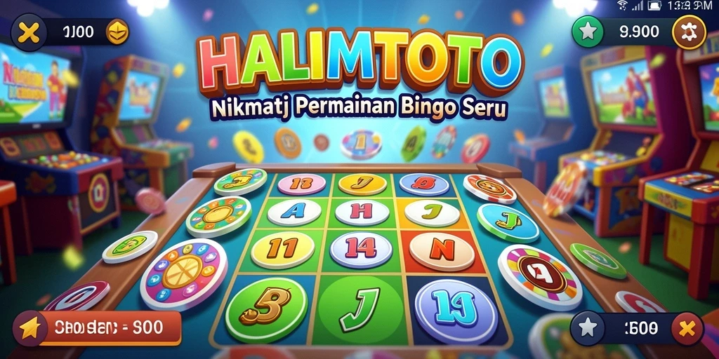 Tampilan antarmuka permainan Bingo yang menarik di HALIMTOTO.