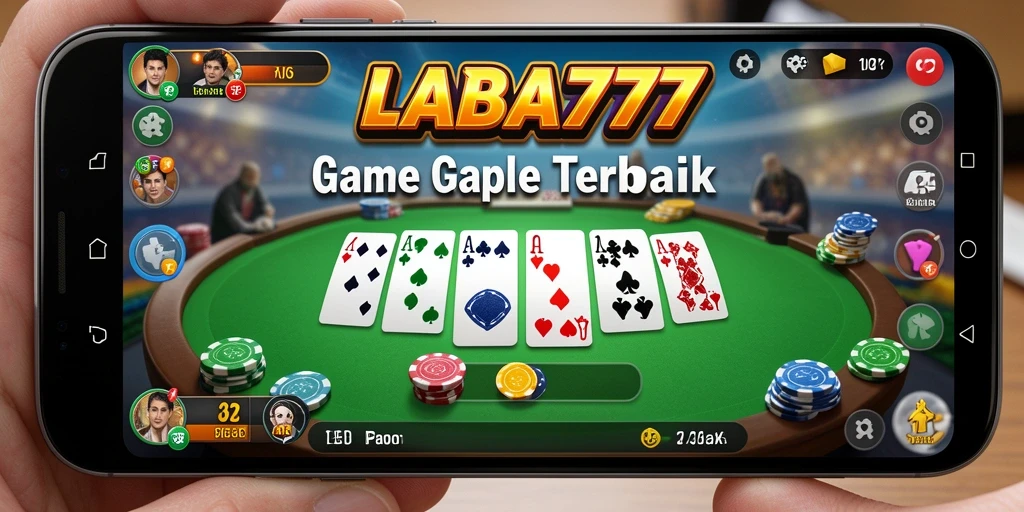 Tangkapan layar utama LABA777 menunjukkan gameplay seru Gaple.
