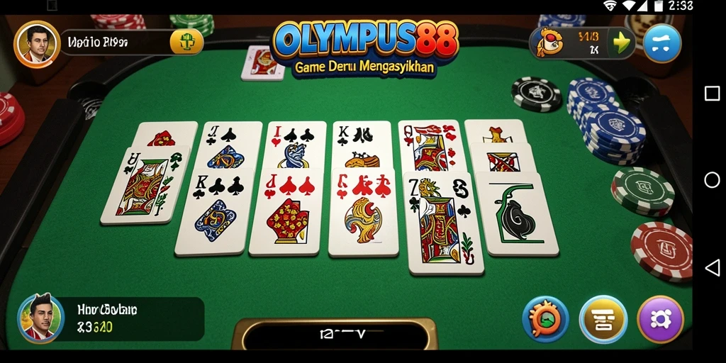 Screenshot gameplay OLYMPUS88 menampilkan duel seru dalam permainan Domino.
